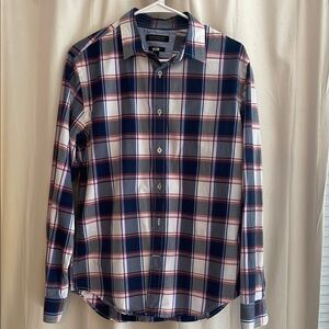 Banana Republic Blue and Pink Casual Button Down Shirt